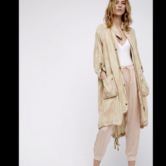 Free People Jackets & Blazers - Free People tan nude Tie Dye Oversized  Duster S